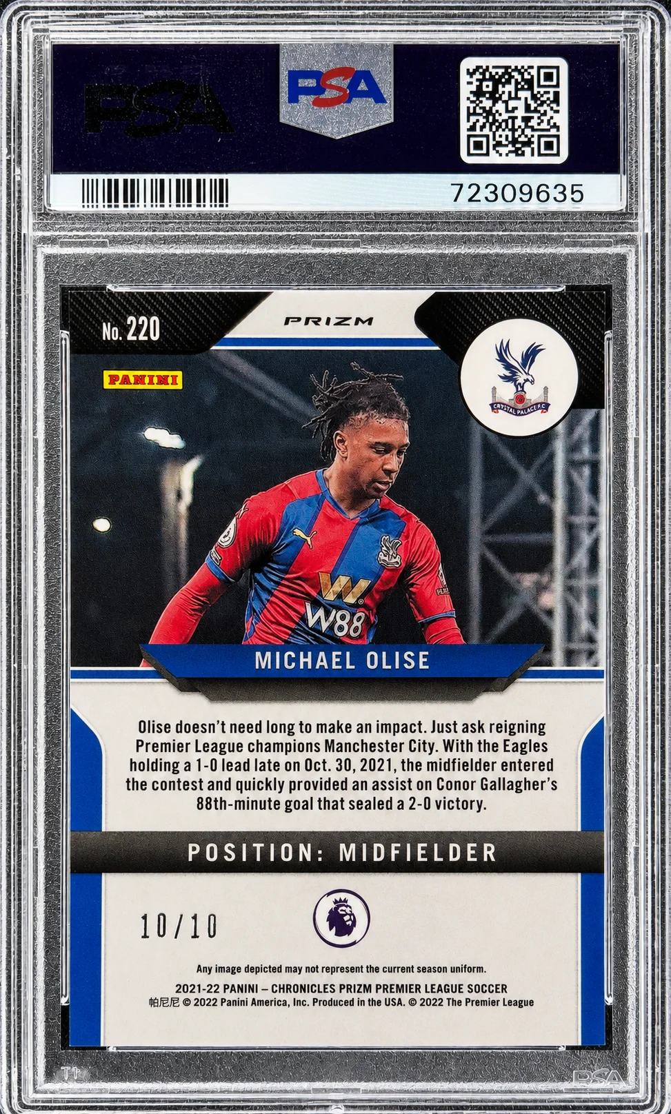 Michael Olise 2022 Chronicles Prizm Premier League Soccer