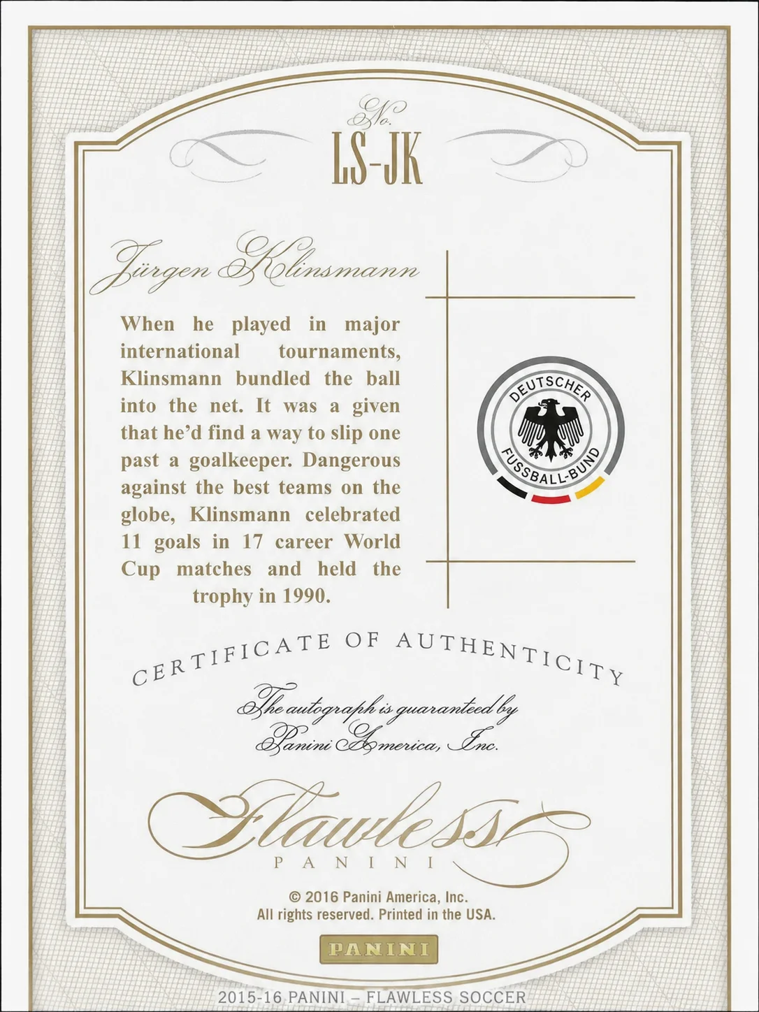 Jürgen Klinsmann 2016 Flawless Soccer