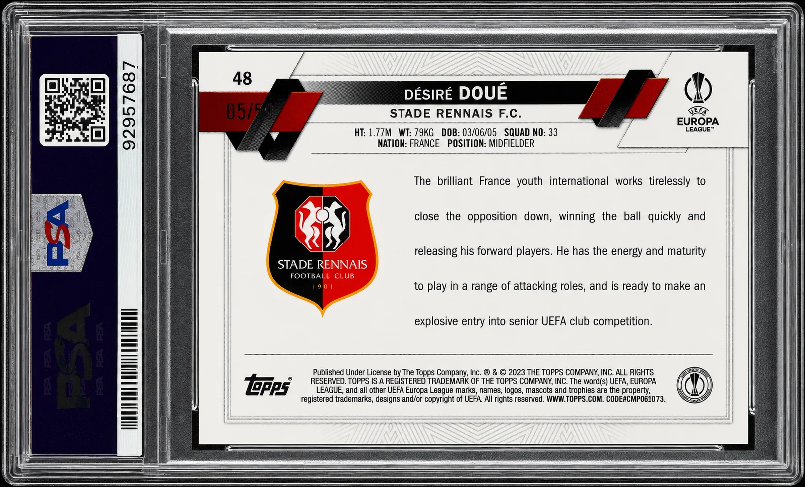 Désiré Doué 2023 Chrome UEFA Club Competitions