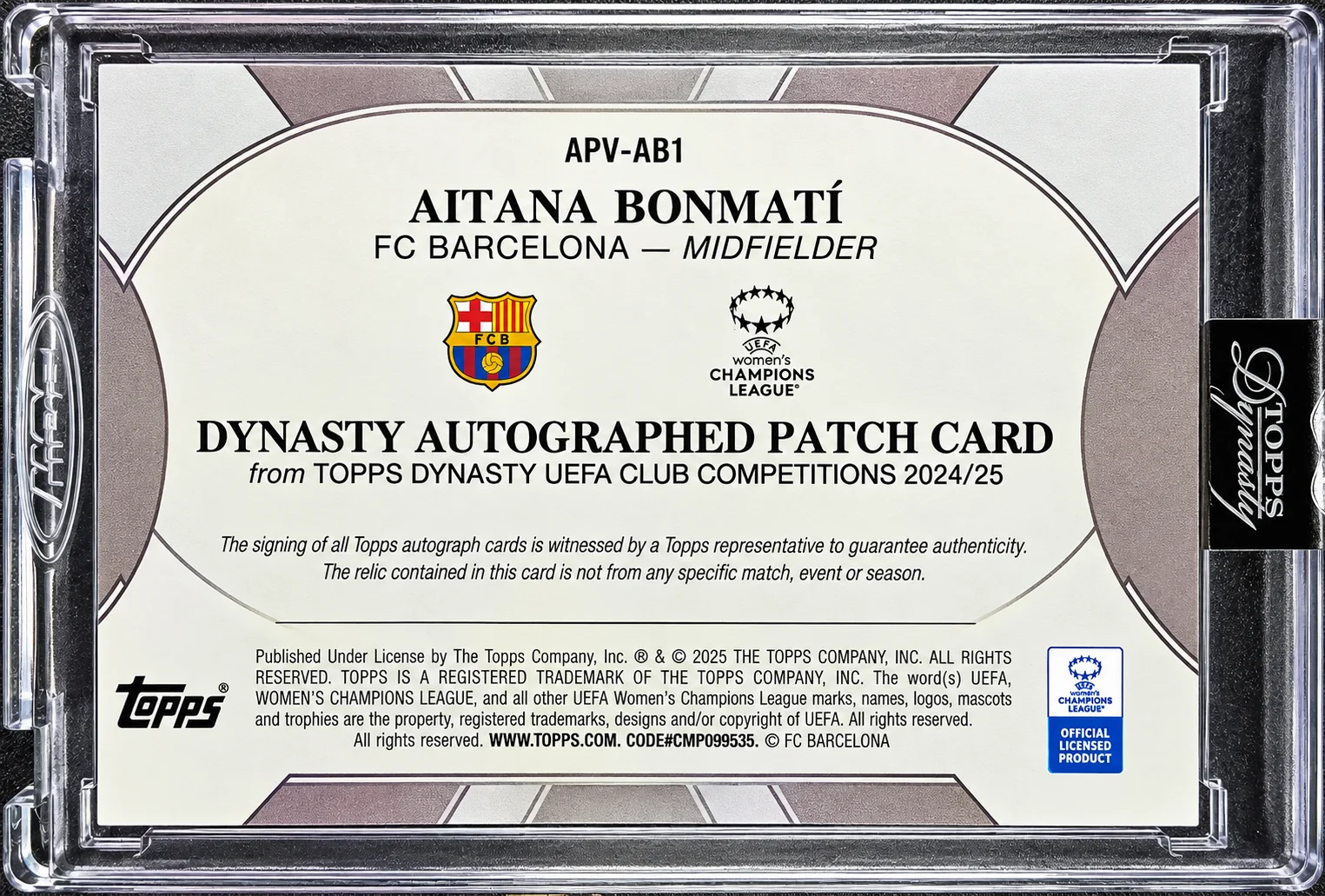 Aitana Bonmatí 2025 Dynasty UEFA Club Competitions