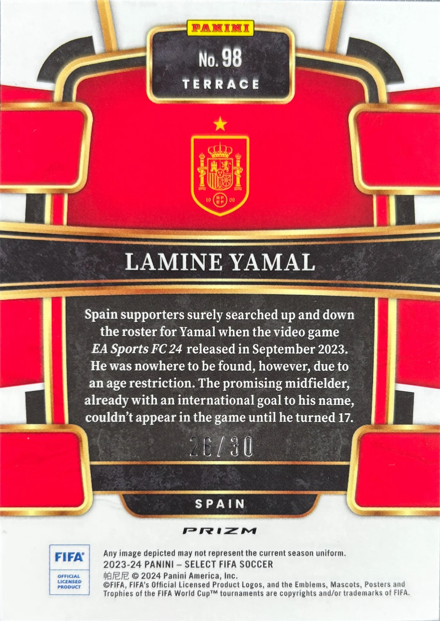 Lamine Yamal 2024 Select FIFA Soccer