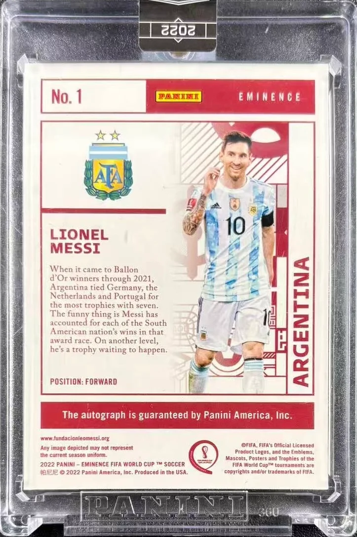 Lionel Messi 2022 Panini Eminence FIFA World Cup Qatar 2022