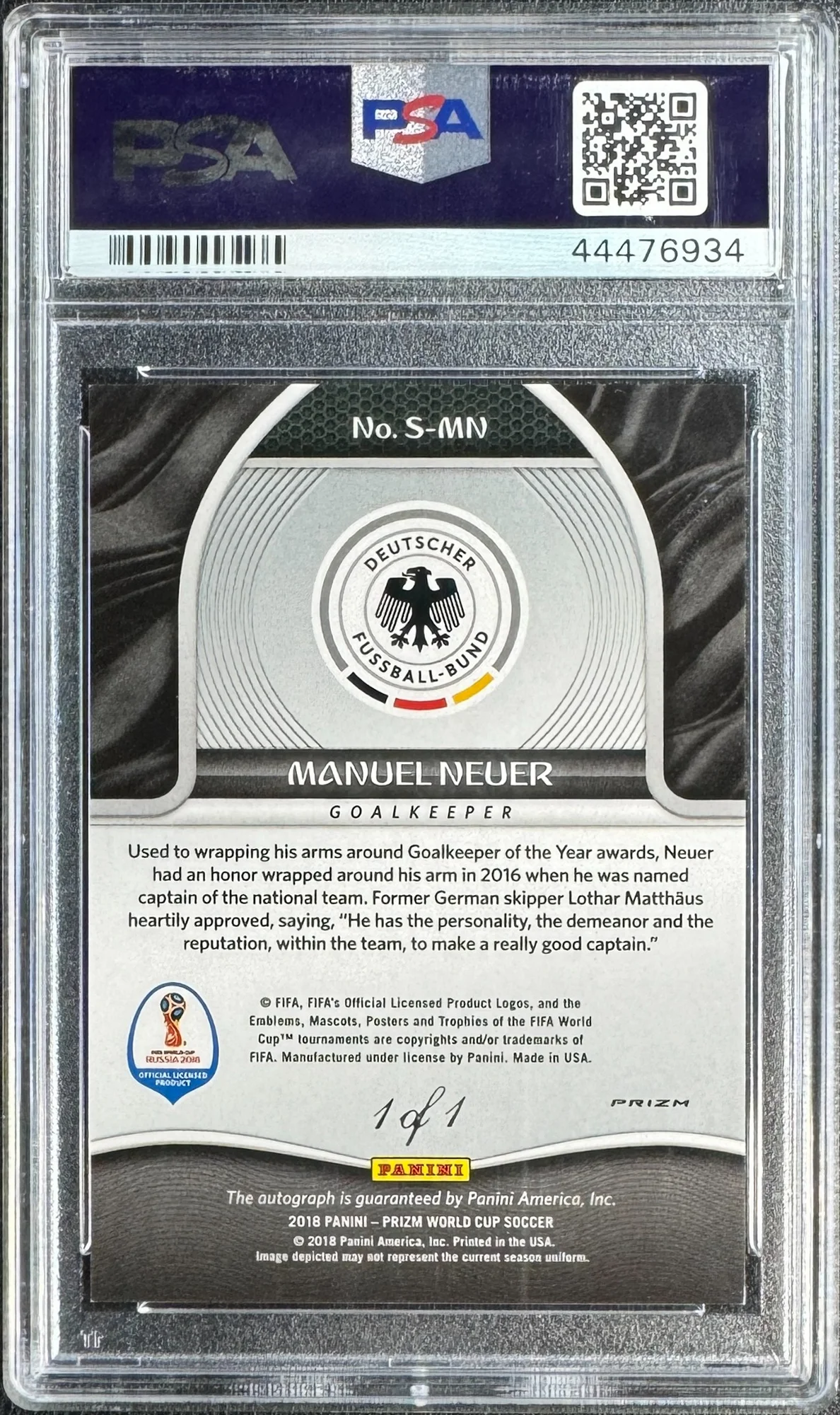 Manuel Neuer 2018 Prizm FIFA World Cup Russia 2018