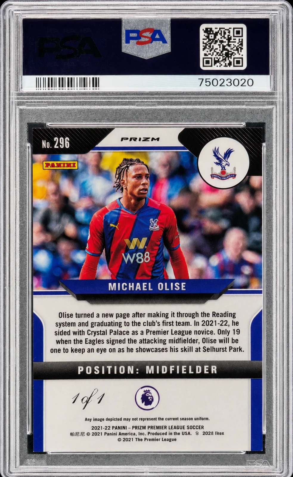 Michael Olise 2021 Prizm Premier League Soccer