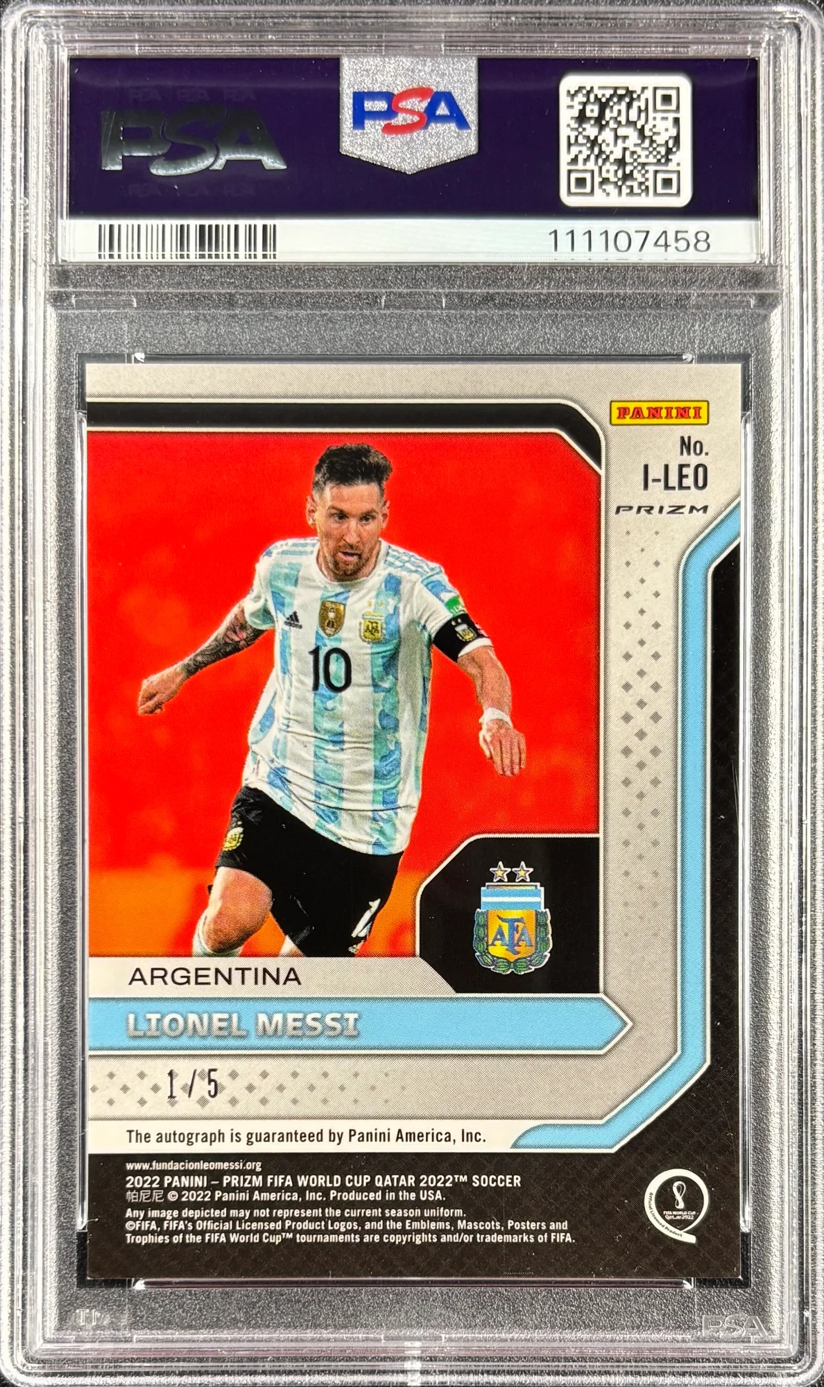 Lionel Messi 2022 Prizm FIFA World Cup Qatar 2022